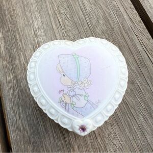Vintage 1996 Precious Moments by Enesco February Jewelry Trinket Heart Box